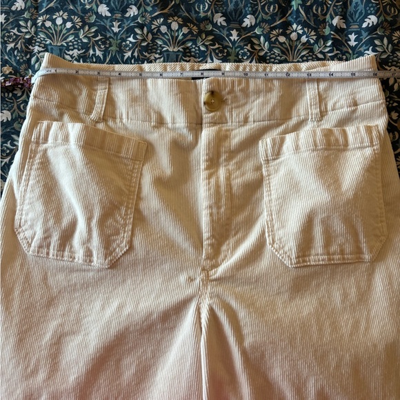 Anthropologie Maeve Cream Corduroy Colette Pants 33 - Picture 7 of 10